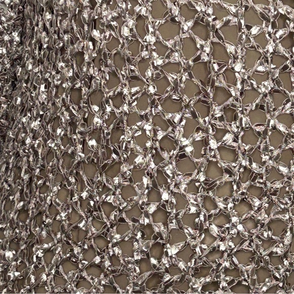 John Fashion Sweater Women's XL Brown Chiffon Uderlayers Open Knit Boho NEW - Picture 13 of 16